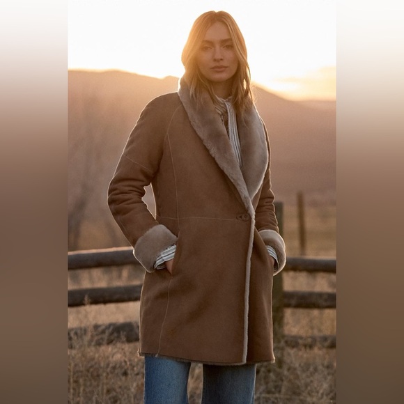 overland Jackets & Blazers - Overland Sheep Company - Nicole Brown Shearling Coat- XS